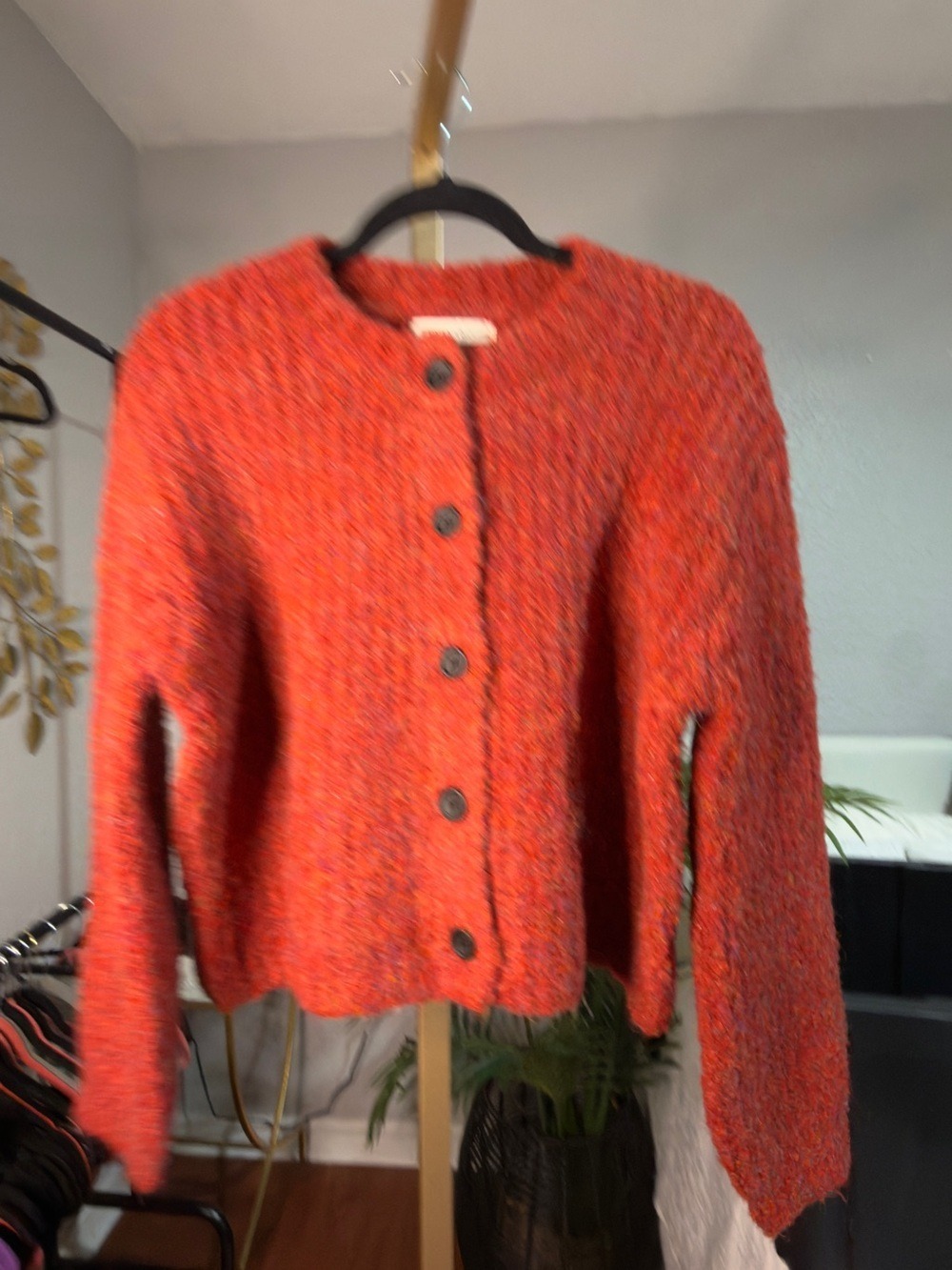 Zenana Outfitters red Rec Button-Front Women's Cardigan - Picture 2 of 3